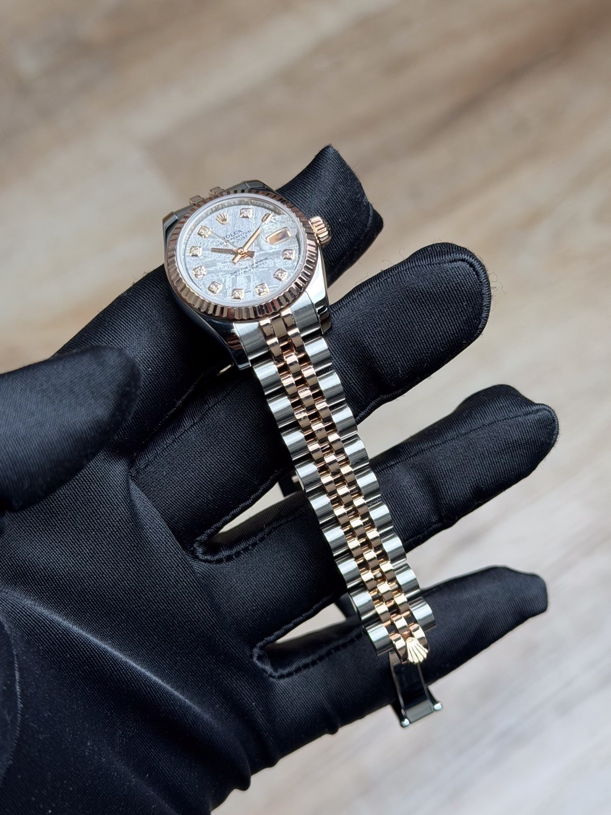 Rolex Datejust 26 Meteorite Diamond Fluted Jubilee Preowned 2011 179171
