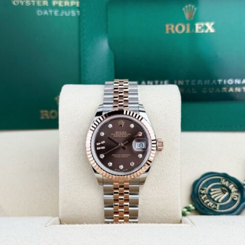Rolex Datejust 28 Chocolate Diamond Stars IX Fluted Jubilee 2026 Unworn 279171