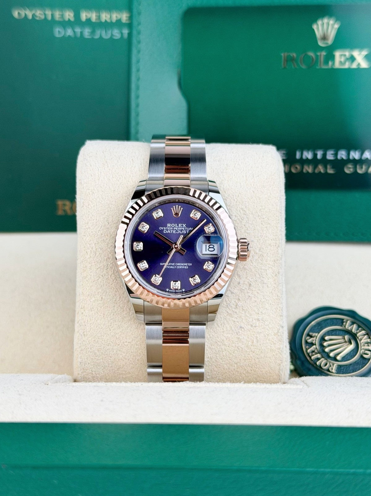 Rolex Datejust 28 Aubergine Purple Diamond Fluted Oyster 2026 Unworn 279171
