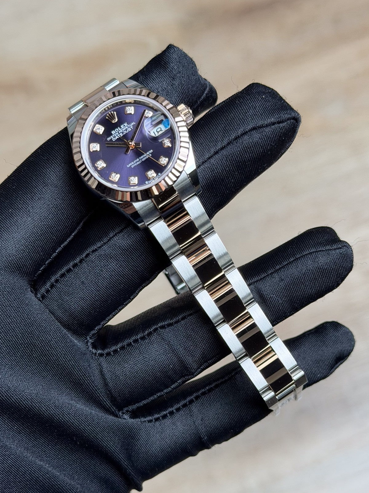Rolex Datejust 28 Aubergine Purple Diamond Fluted Oyster 2026 Unworn 279171