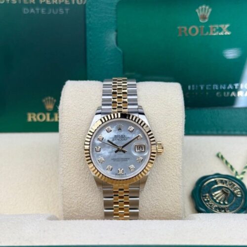 Rolex Datejust 28 MOP Pearl Diamond Fluted Jubilee 2026 Unworn 279173