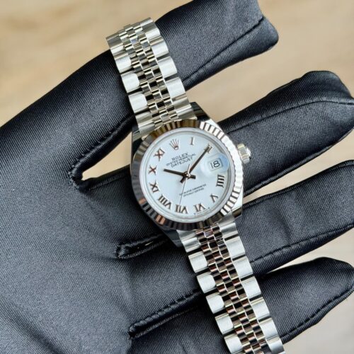 Rolex Datejust 28 White Roman Fluted Jubilee Preowned 2019 279174