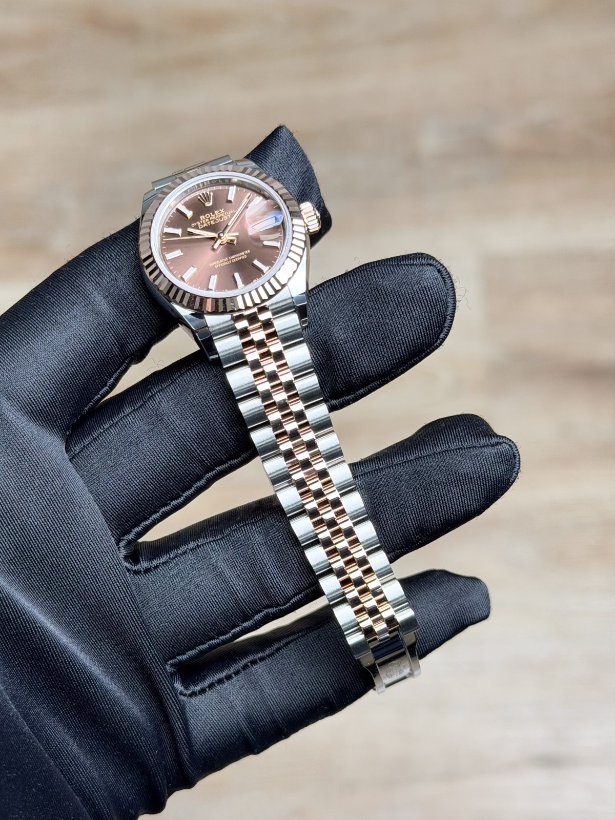 Rolex Datejust 28 Chocolate Index Fluted Jubilee 2026 Unworn 279171