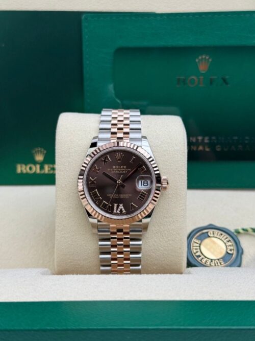Rolex Datejust 31 Chocolate Roman VI Diamond Fluted Jubilee 2026 Unworn 278271