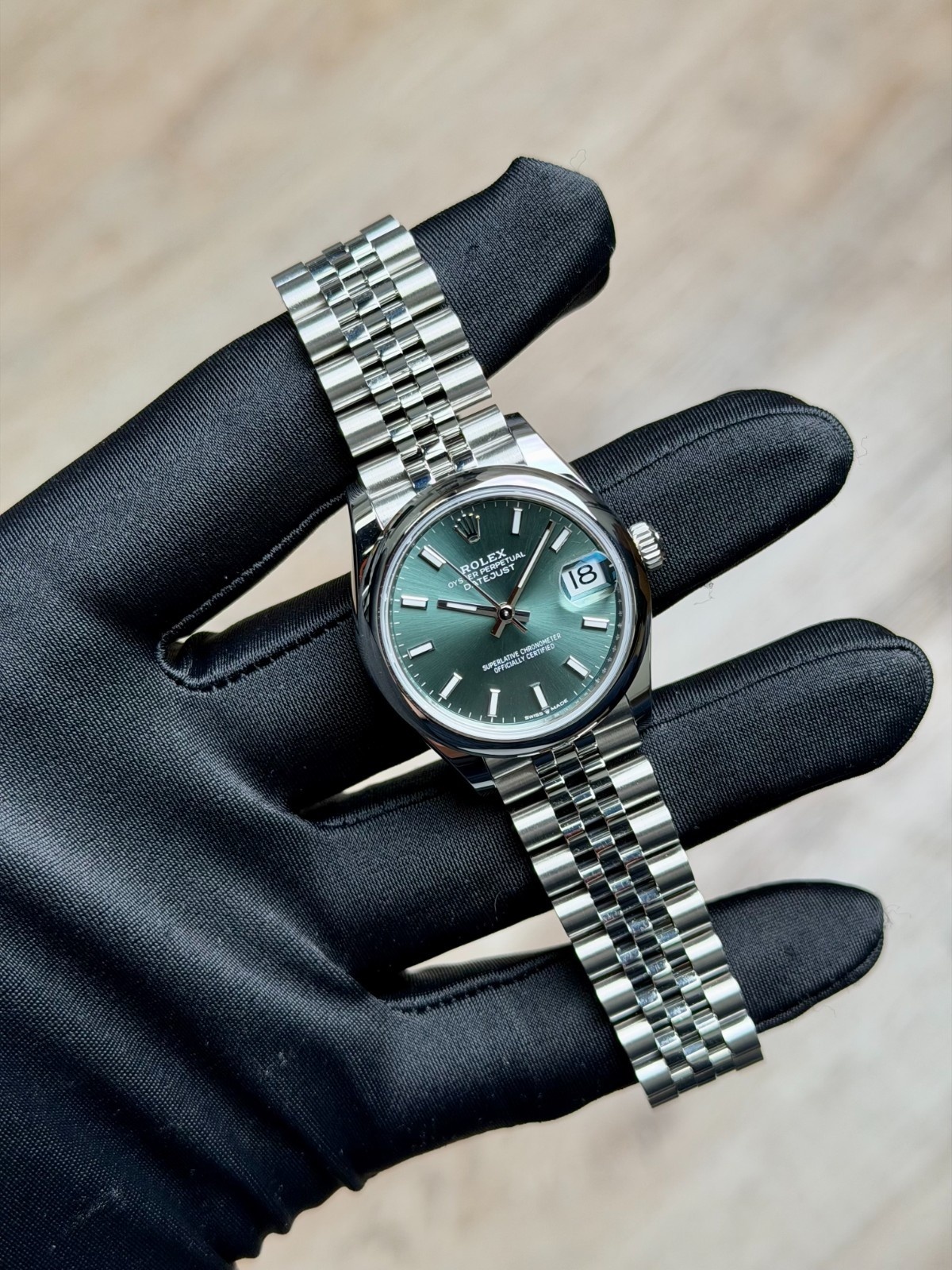 Rolex Datejust 31 Mint Green Index Smooth Jubilee 2026 Unworn 278240