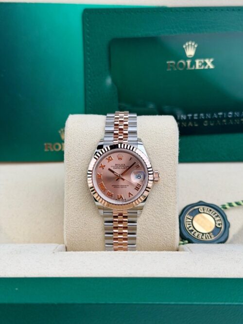 Rolex Datejust 28 Rose Roman Fluted Jubilee 2026 Unworn 279171
