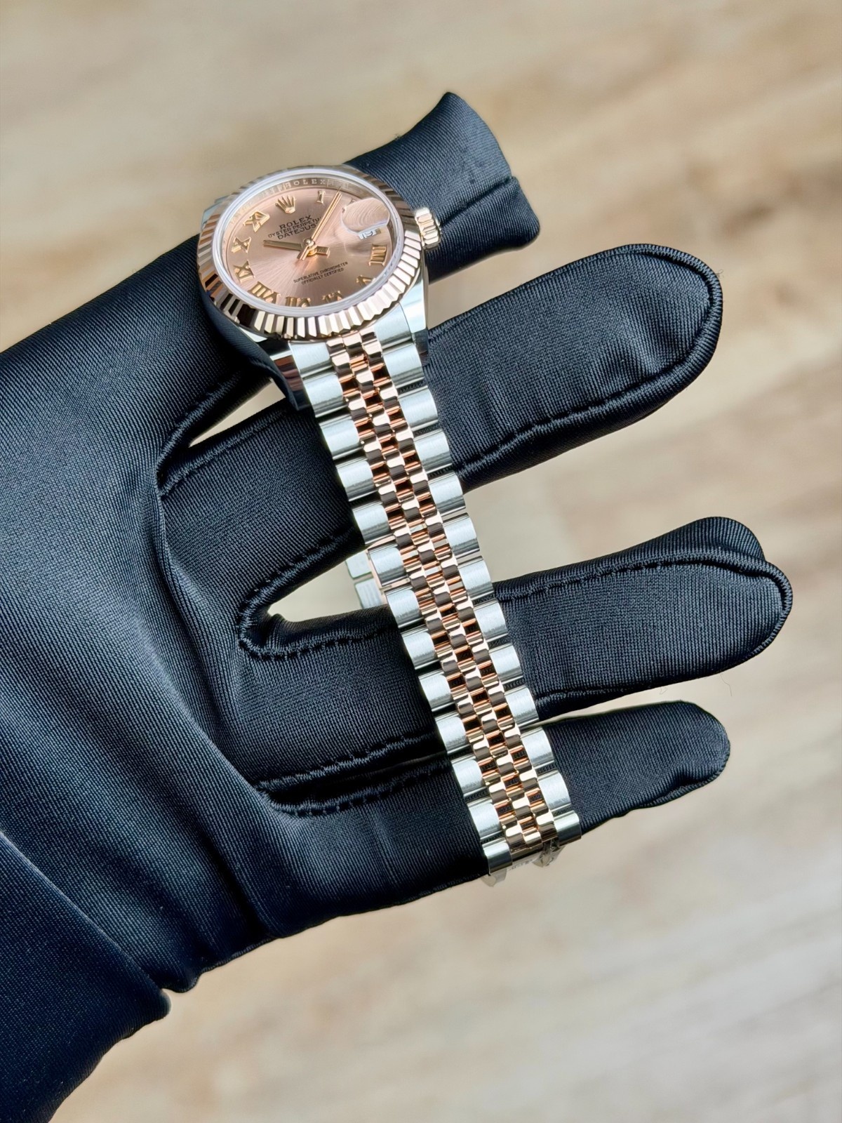 Rolex Datejust 28 Rose Roman Fluted Jubilee 2026 Unworn 279171