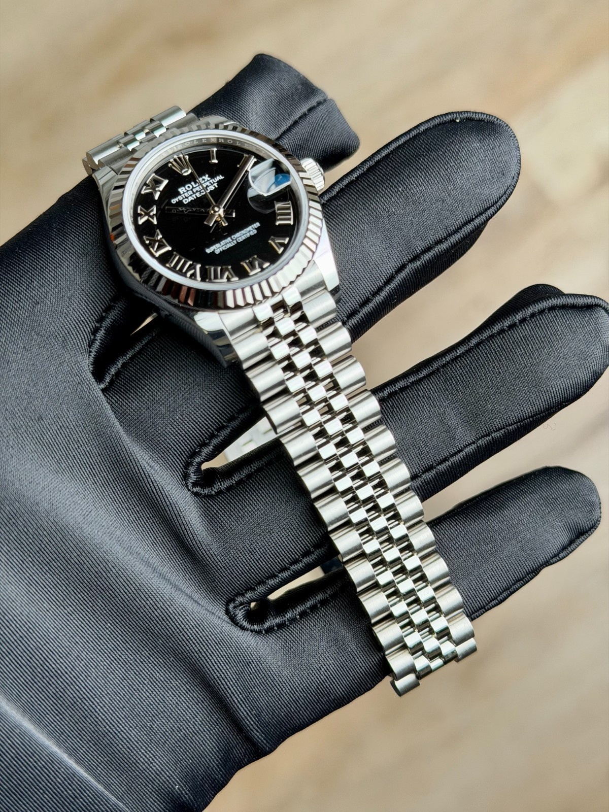 Rolex Datejust 31 Black Roman Fluted Jubilee 2026 Unworn 278274