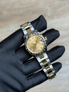Rolex Datejust 31 Champagne Diamond Domed Oyster Preowned 2017 178343RBR