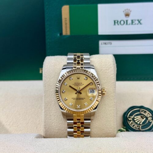 Rolex Datejust 31 Champagne Diamond Fluted Jubilee Preowned 2018 178273