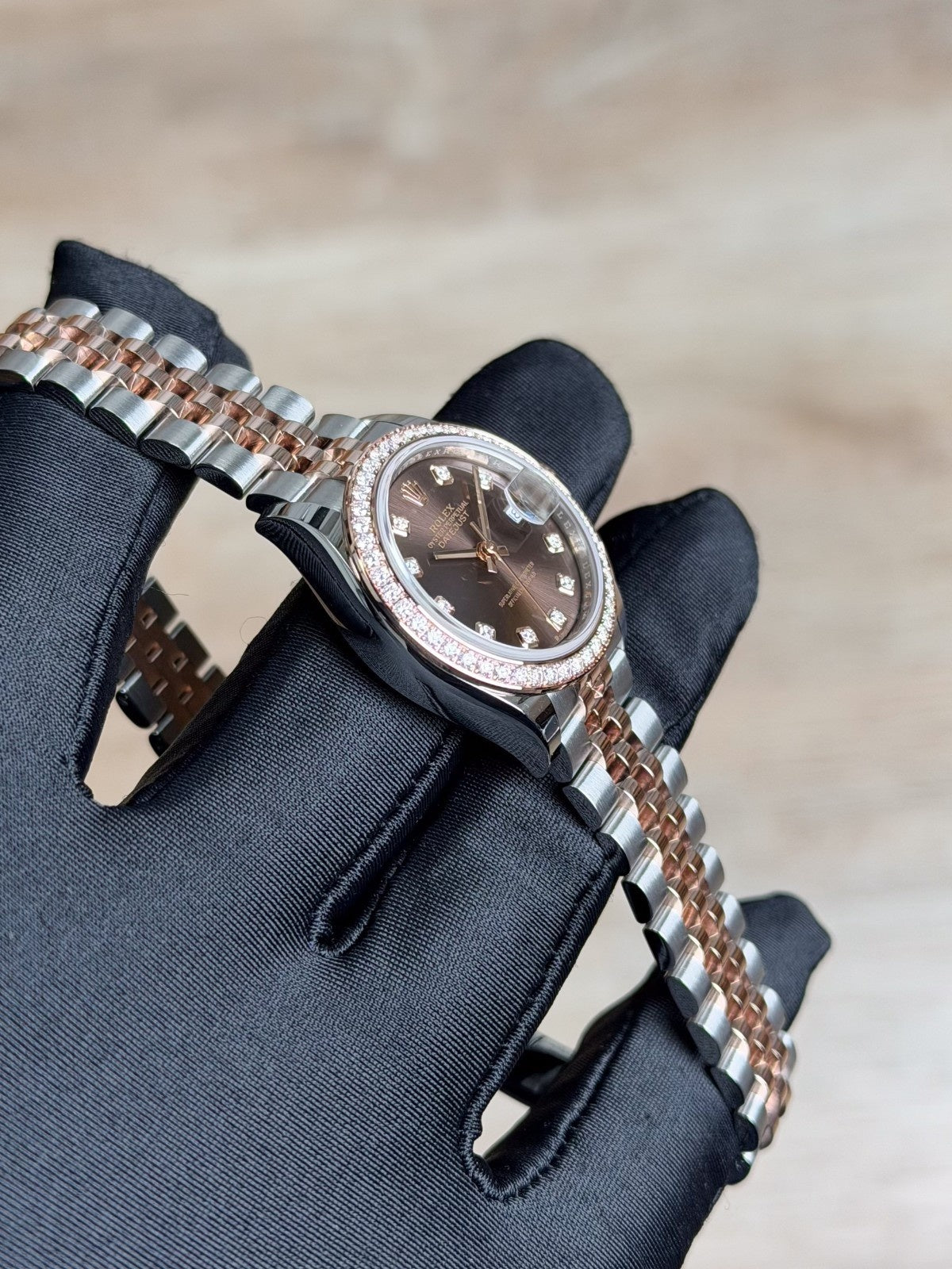 Rolex Datejust 28 Chocolate Diamond Bezel Jubilee 2026 Unworn 279381RBR