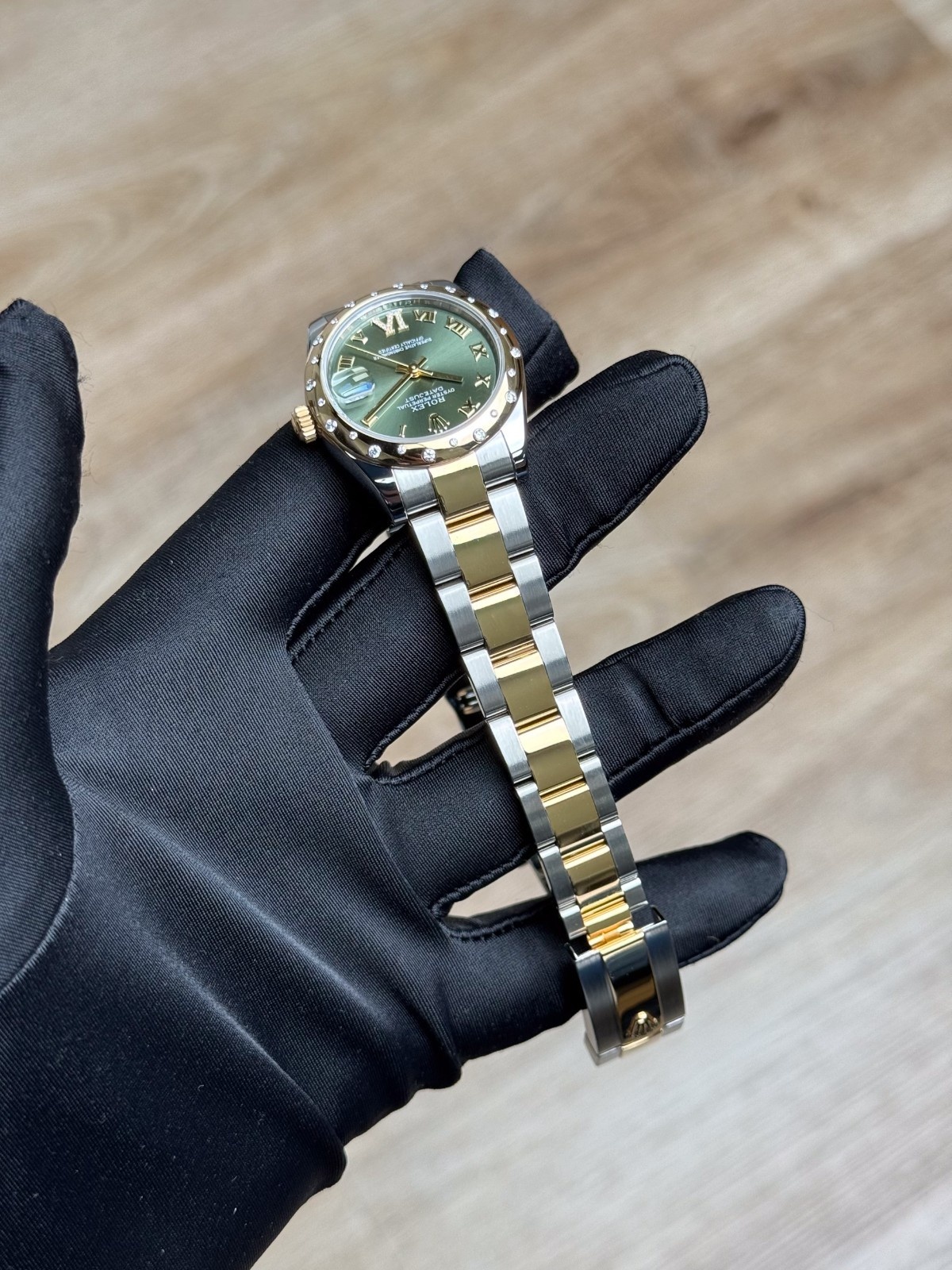 Rolex Datejust 31 Green Roman VI Diamond Domed Oyster Preowned 2010 178343RBR