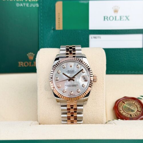 Rolex Datejust 31 MOP Pearl Diamond Fluted Jubilee Preowned 2011 178271