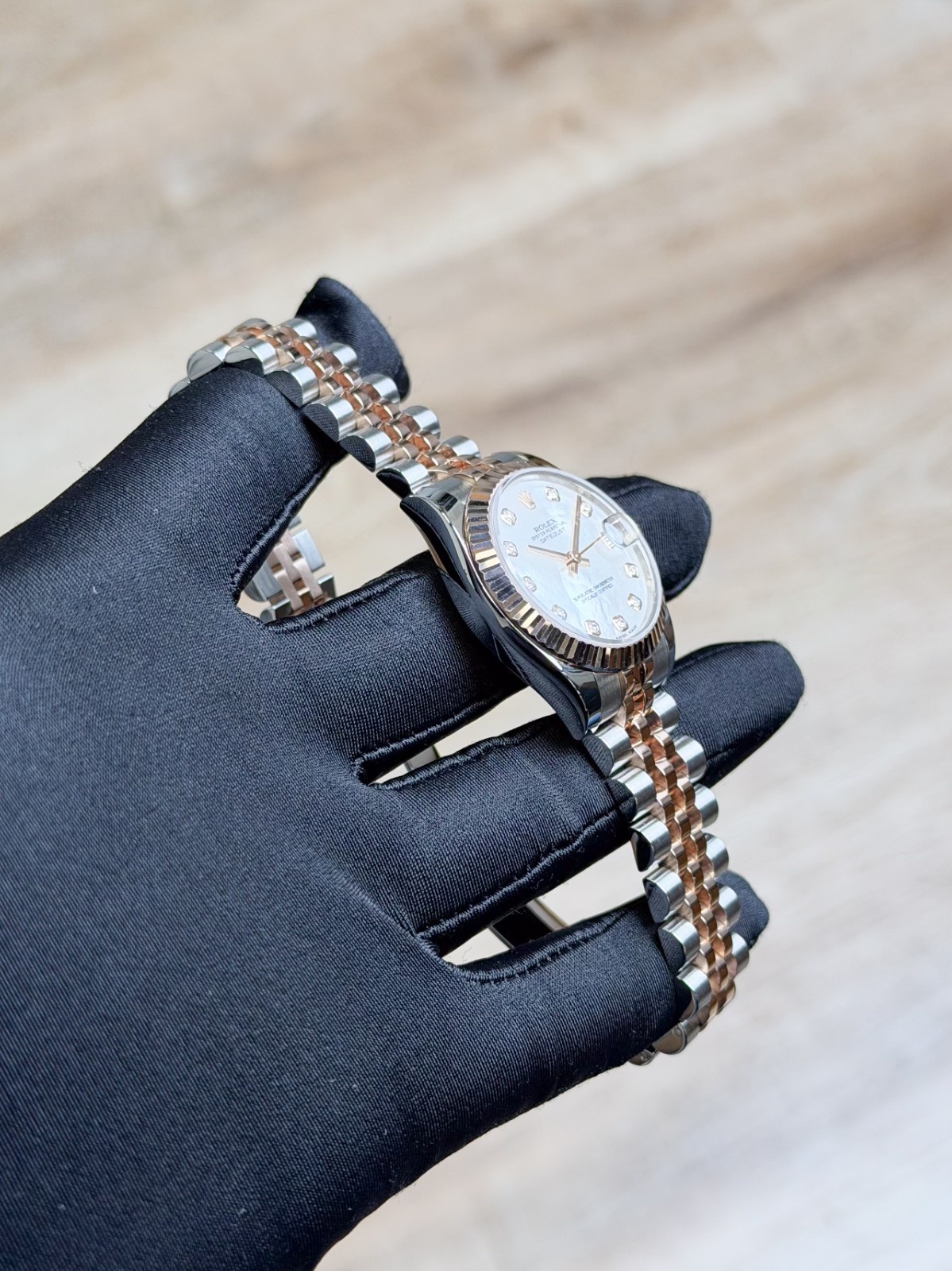 Rolex Datejust 31 MOP Pearl Diamond Fluted Jubilee Preowned 2011 178271