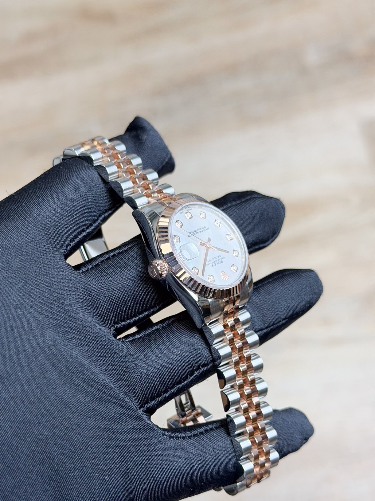 Rolex Datejust 31 MOP Pearl Diamond Fluted Jubilee Preowned 2011 178271