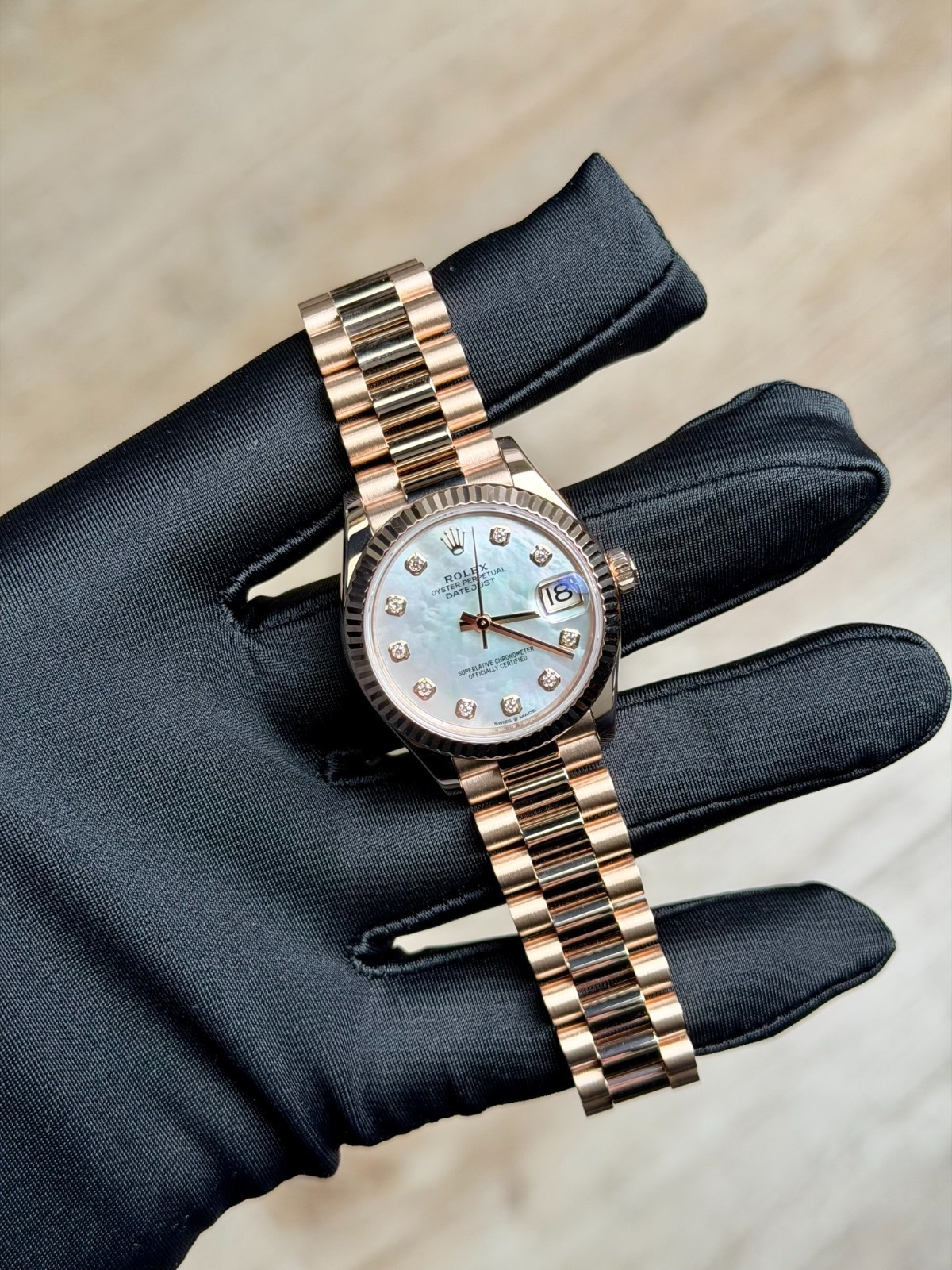 Rolex Datejust 31 MOP Pearl Diamond Fluted President Preowned 2019 278275