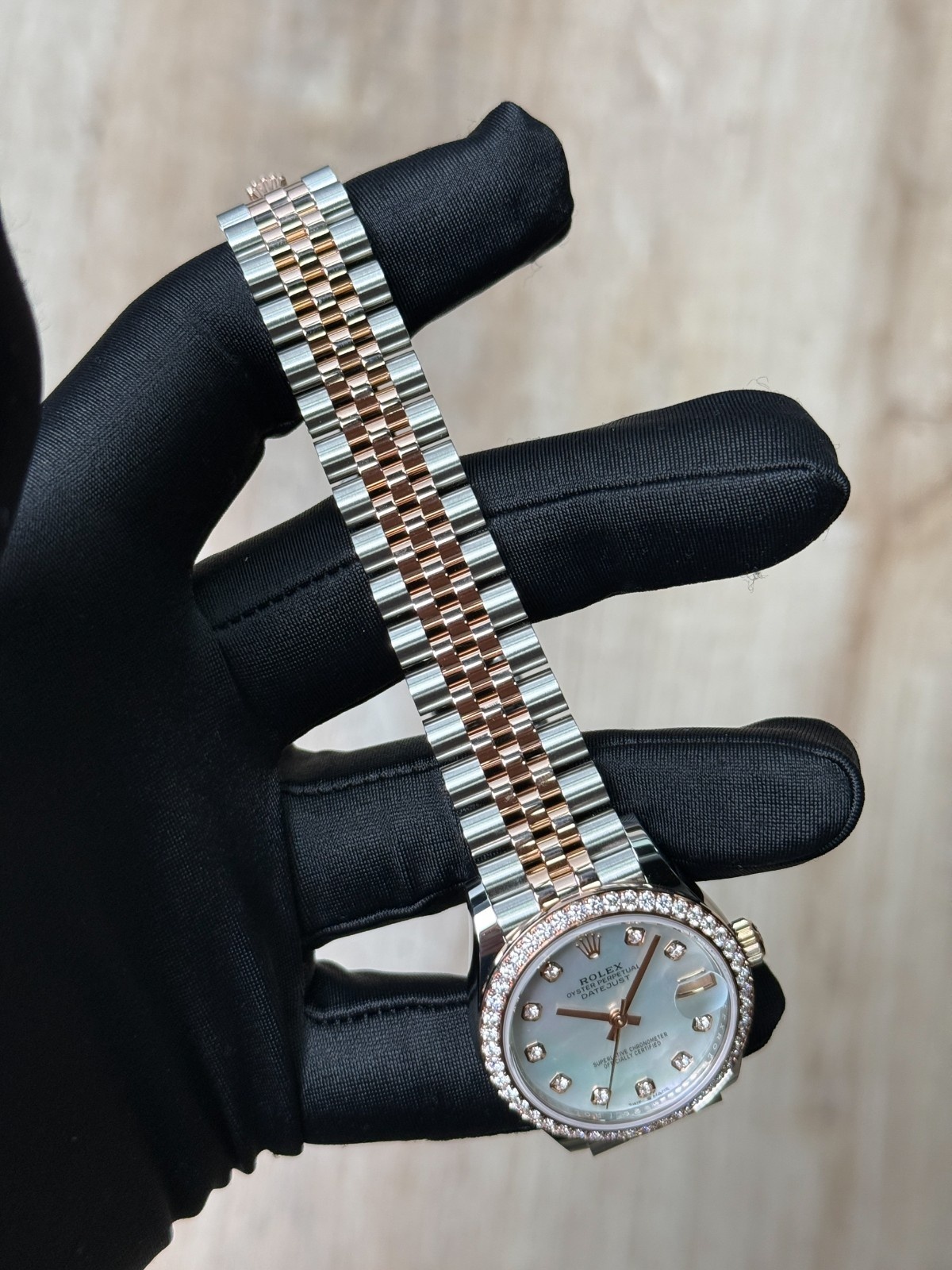 Rolex Datejust 31 MOP Pearl Diamond Marker Bezel Jubilee 2025 Unworn 278381RBR