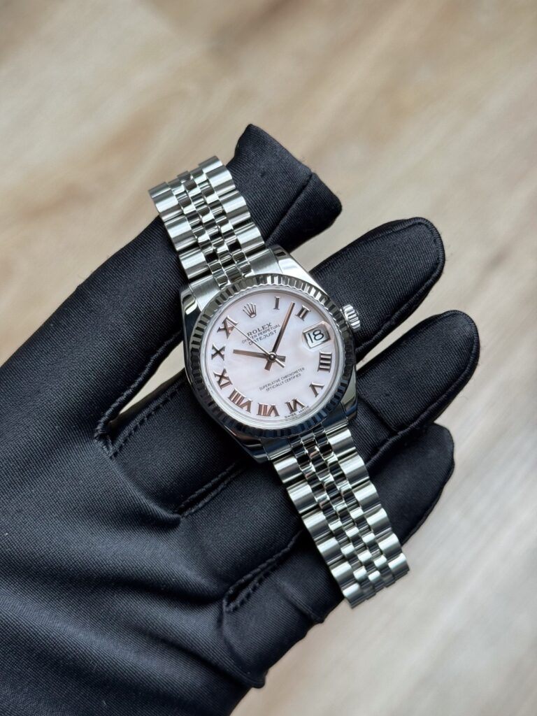 Rolex Datejust 31 Pink MOP Pearl Roman Fluted Jubilee Preowned 2014 178274