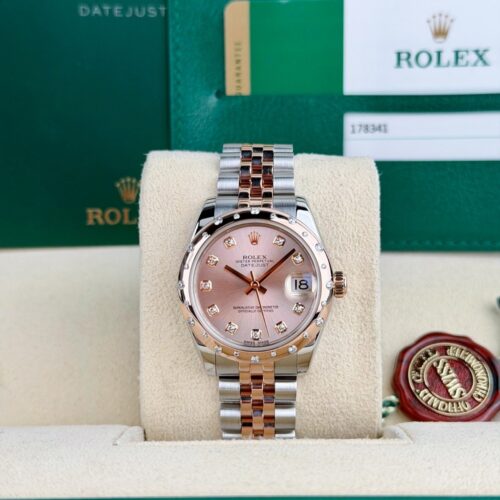 Rolex Datejust 31 Rose Pink Diamond Domed Jubilee Preowned 2017 178341