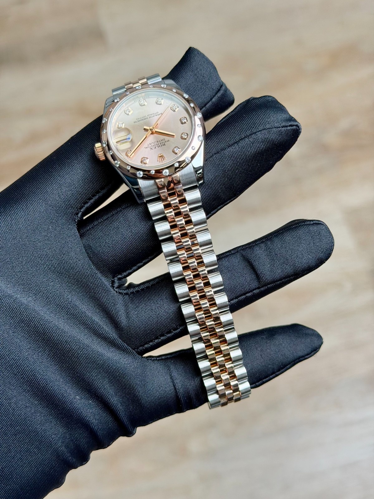 Rolex Datejust 31 Rose Pink Diamond Domed Jubilee Preowned 2017 178341