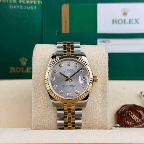 Rolex Datejust 31 Silver Diamond Fluted Jubilee Preowned 2015 178273