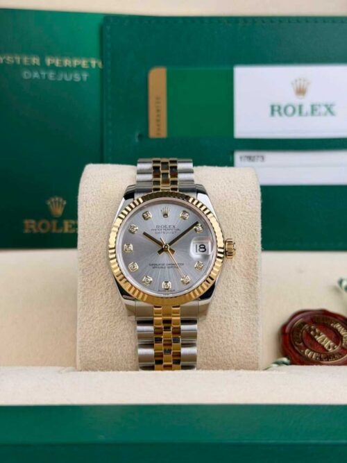 Rolex Datejust 31 Silver Diamond Fluted Jubilee Preowned 2015 178273