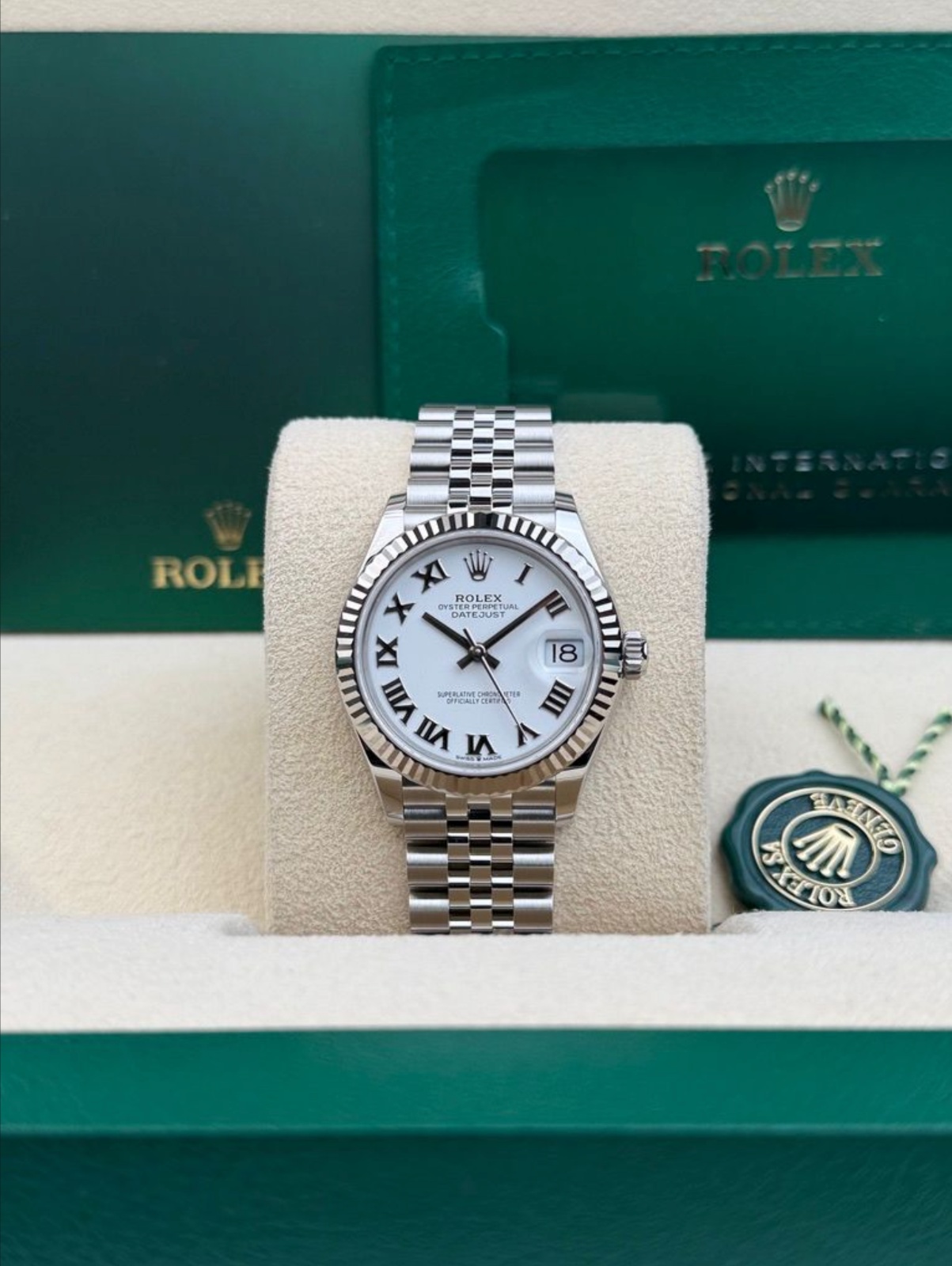 Rolex Datejust 31 White Roman Fluted Jubilee Bracelet 2026 Unworn 278274