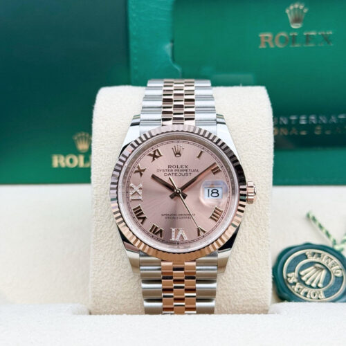 Rolex Datejust 36 Rose Roman VIIX Diamond Fluted Jubilee 2026 Unworn 126231