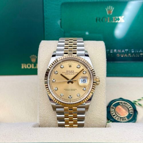 Rolex Datejust 36 Champagne Diamond Fluted Jubilee 2026 Unworn 126233