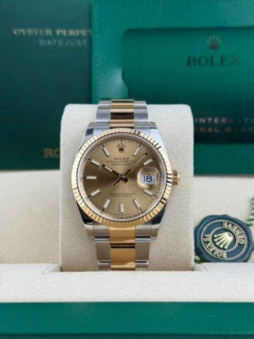Rolex Datejust 36 Champagne Index Fluted Oyster 2026 Unworn 126233