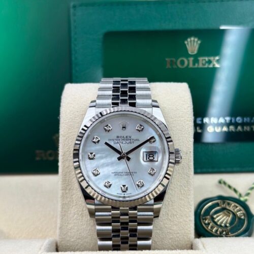 Rolex Datejust 36 MOP Pearl Diamond Fluted Jubilee 2026 Unworn 126234
