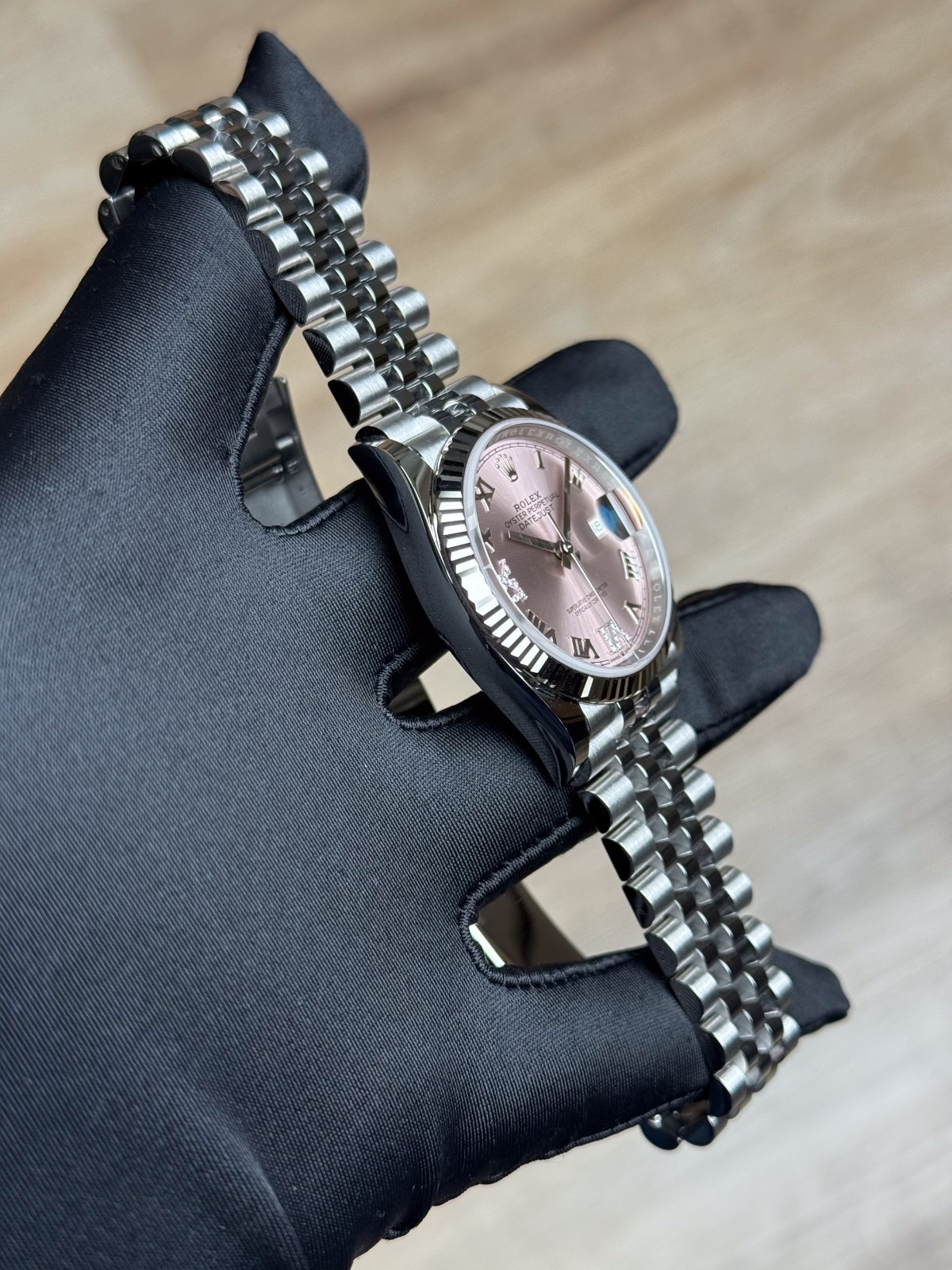 Rolex Datejust 36 Pink Roman VI IX Diamond Fluted Jubilee 2026 Unworn 126234