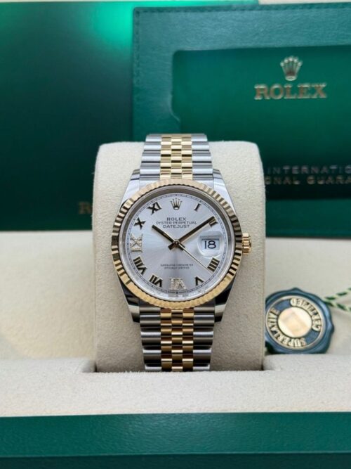 Rolex Datejust 36 Silver Roman VIIX Diamond Fluted Jubilee 2026 Unworn 126233