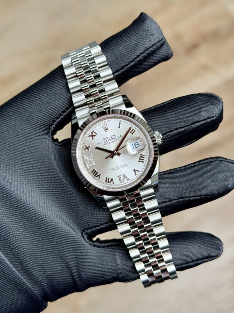 Rolex Datejust 36 Silver Roman VIIX Diamond Fluted Jubilee 2026 Unworn 126234
