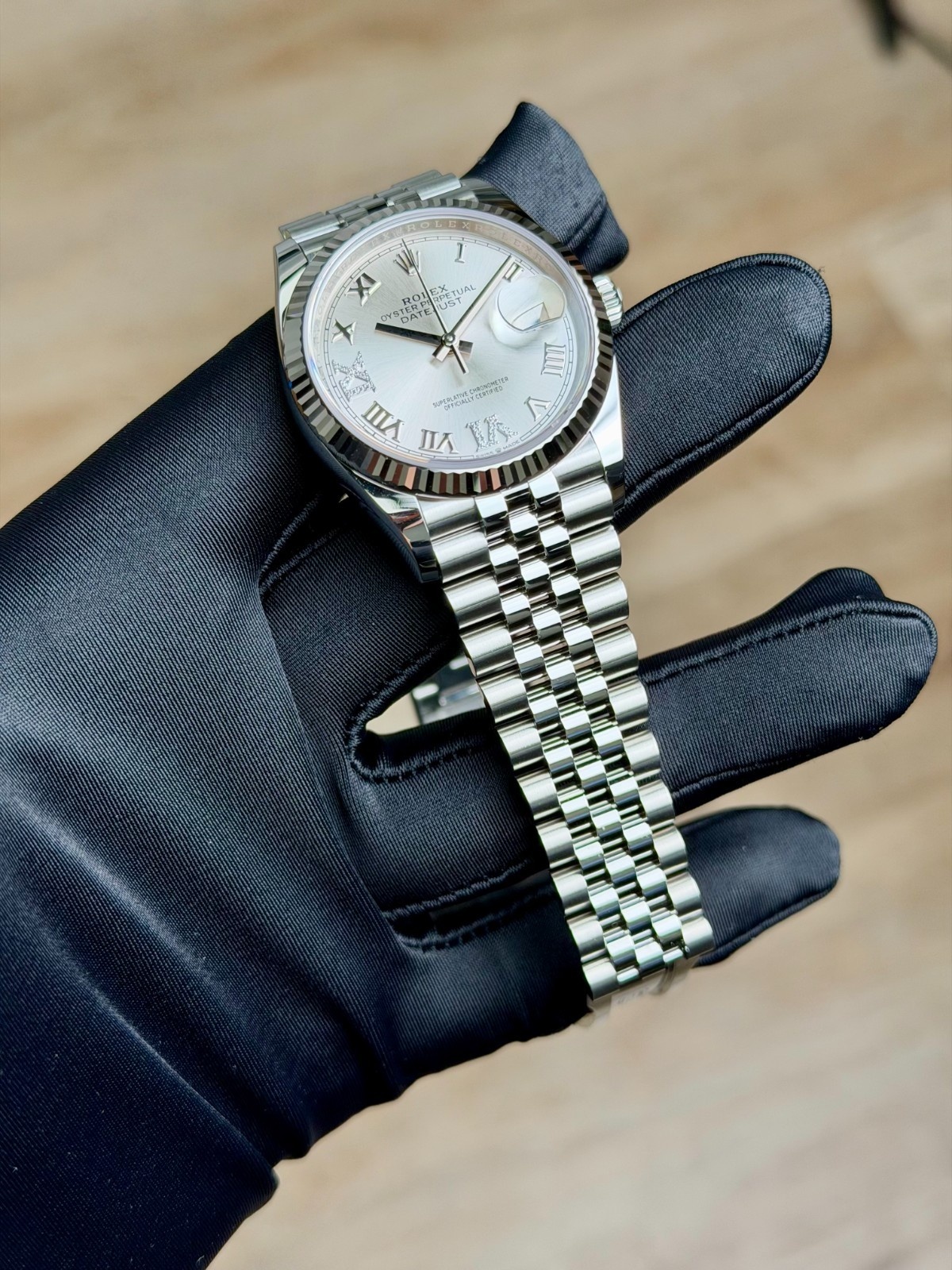 Rolex Datejust 36 Silver Roman VIIX Diamond Fluted Jubilee 2026 Unworn 126234