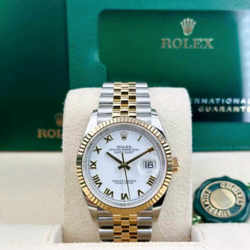 Rolex Datejust 36 White Roman Fluted Jubilee 2026 Unworn 126233