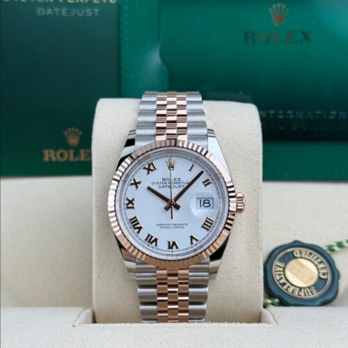 Rolex Datejust 36 White Roman Fluted Jubilee 2026 Unworn 126231