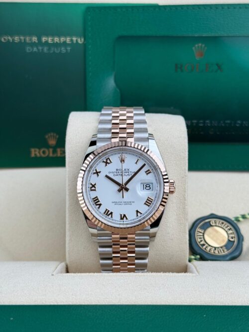 Rolex Datejust 36 White Roman Fluted Jubilee 2026 Unworn 126231