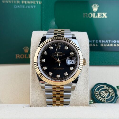 Rolex Datejust 41 Black Diamond Fluted Jubilee 2026 Unworn 126333