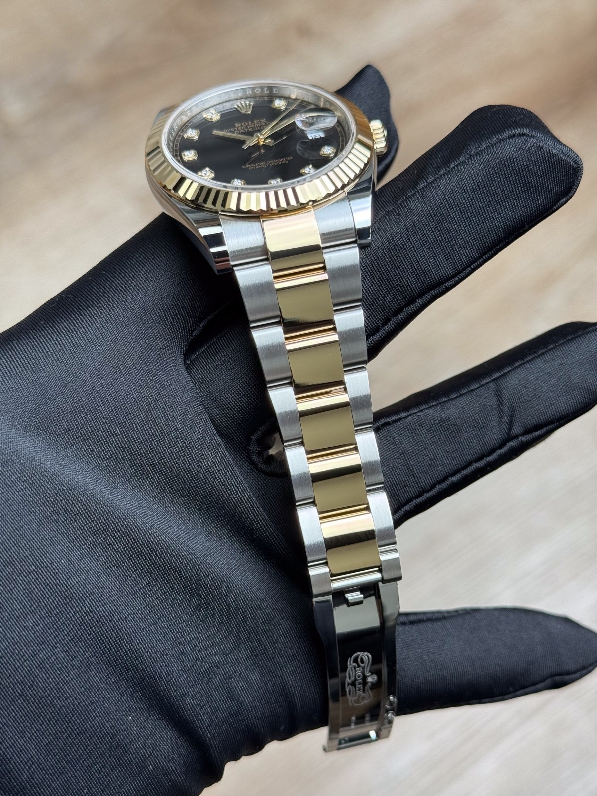 Rolex Datejust 41 Black Diamond Fluted Oyster 2026 Unworn 126333
