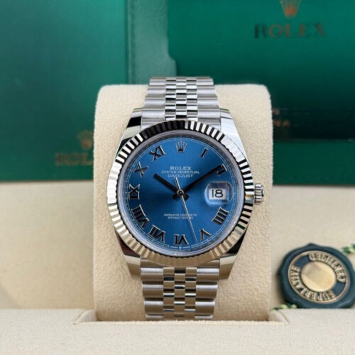 Rolex Datejust 41 Blue Roman Fluted Bezel Jubilee 2026 Unworn 126334