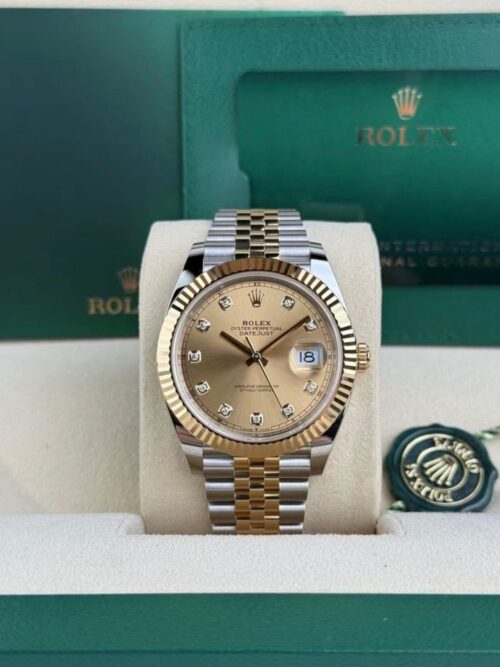 Rolex Datejust 41 Champagne Diamond Fluted Jubilee 2026 Unworn 126333