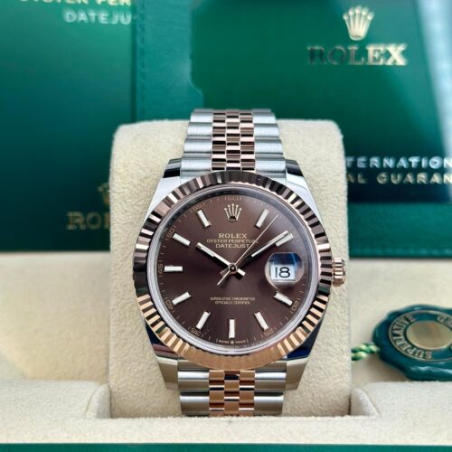 Rolex Datejust 41 Chocolate Brown Index Fluted Jubilee 2026 Unworn 126331