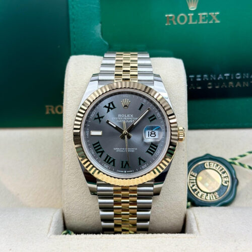 Rolex Datejust 41 Wimbledon Slate Grey Roman Fluted Jubilee 2026 Unworn 126333
