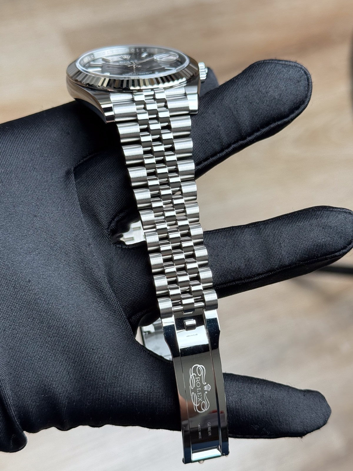 Rolex Datejust 41 Rhodium Slate Grey Index Fluted Jubilee 2026 Unworn 126334