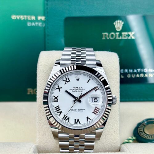 Rolex Datejust 41 White Roman Fluted Jubilee 2026 Unworn 126334