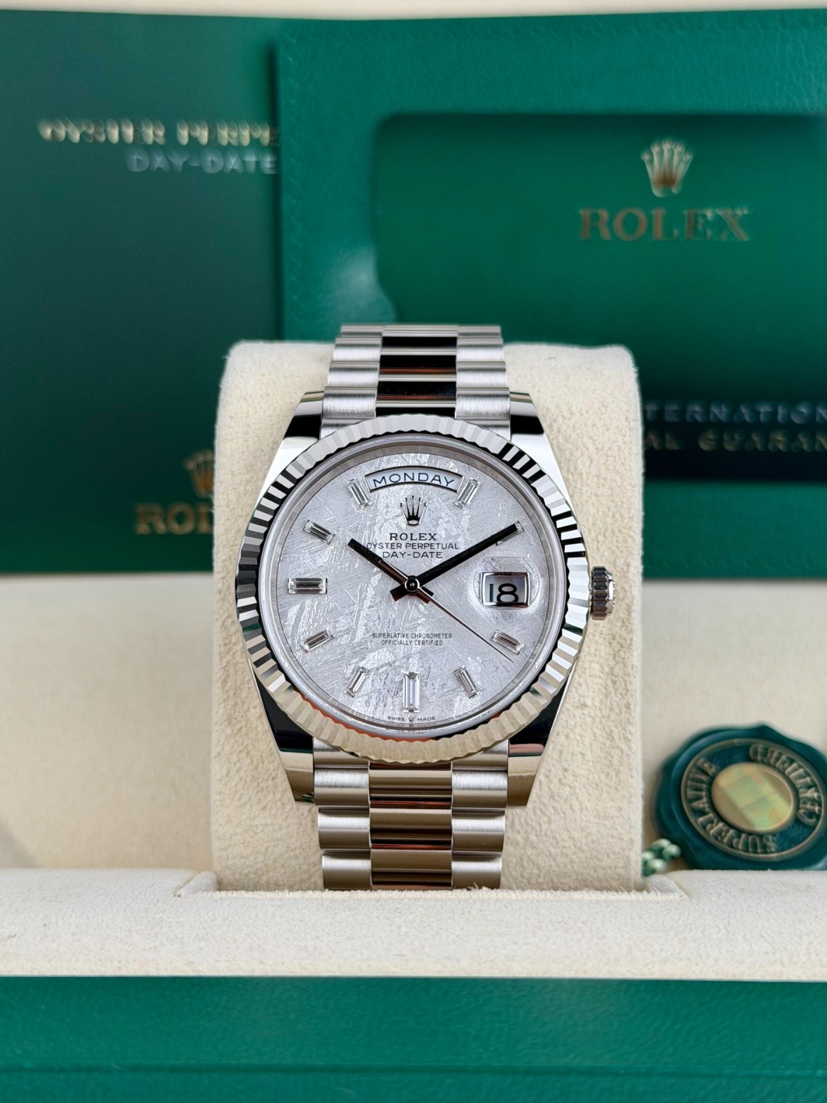 Rolex Day-Date 40 Meteorite Baguette Fluted President 2026 Unworn 228239