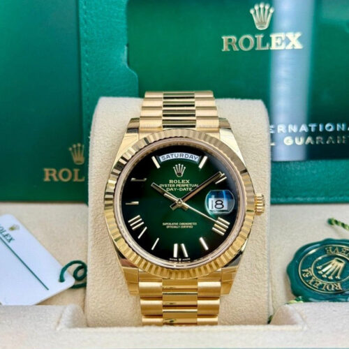 Rolex Day-Date 40 Green Ombre Roman Fluted President 2026 Unworn 228238