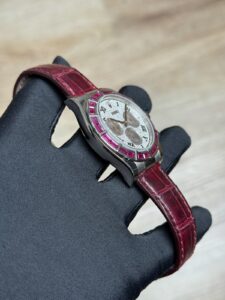 Rolex Daytona White Gold Pave Diamond Roman Ruby Leather 116589SALV