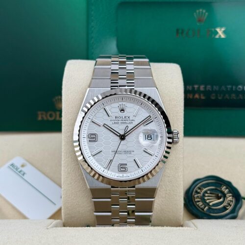 Rolex Land-Dweller 40 White Honeycomb Fluted Flat Jubilee 2026 Unworn 127334